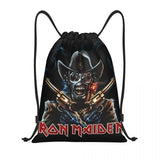 Heavy Metal Maidens Pirate Iron Drawstring Backpack Women Men Sport Gym Sackpack Foldable Training Bag Sack