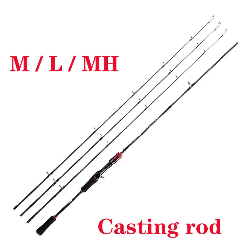 3 Tips Bass Fishing Rod Carbon Fiber Spinning/Casting Lure Pole Bait Weight 4-35G Line Weight 2-20LB Fast Lure Fishing Rods