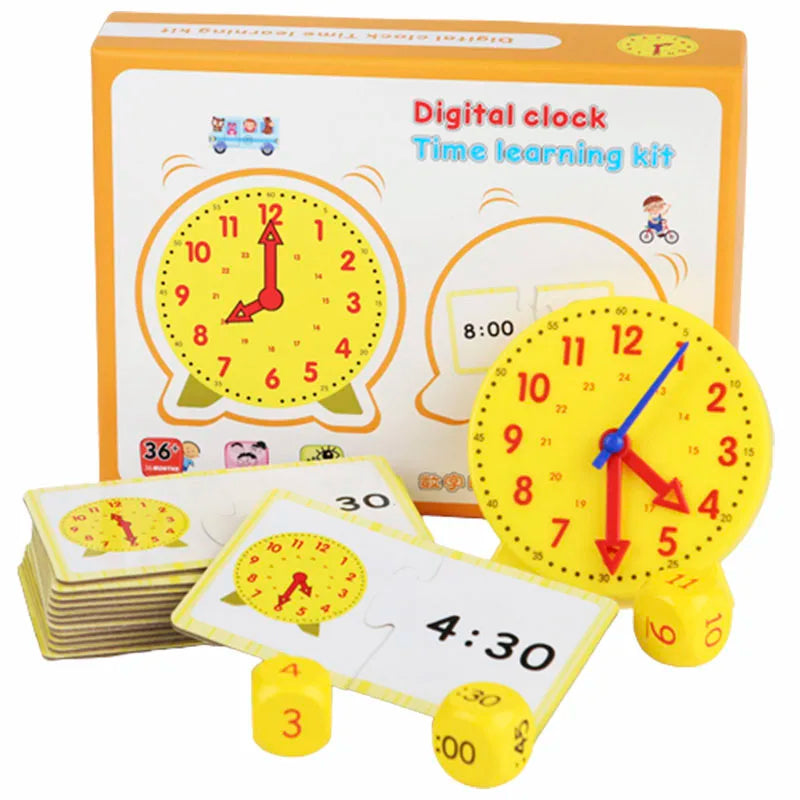 Children Montessori Clock Educational Toys Hour Minute Second Cognition Matching Puzzle Toys Kids Early Preschool Teaching Aids