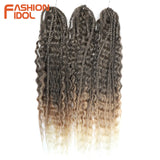 Ariel Hair Synthetic Twist Crochet Curly Hair 24 Inch Water Wave Braid Hair Ombre Blonde Brown Deep Wave Braiding Hair Extension