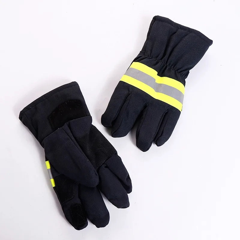 Fireproof Safety Gloves Black Reflective Belt Fire Gloves Protection Supplies For Welding And Cold Weather Firefighting Gloves