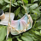 Cloud Handbag For Women Top Handle Cute Candy Color Shoulder Wand Bag Chain Scarf Mini Underarm Purse Female Black Design Luxury