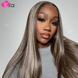 Ash Blonde Highlights Glueless Wig Transparent Lace Frontal Human Hair Wig 13x6 Body Wave Brazilian Wigs on Sale 5x5 Closure Wig