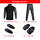 Tactical Camouflage Military Uniform Clothes Suits Men US Army Clothes Airsoft Hunting Suit Combat Shirt + Cargo Pants+4 Pads