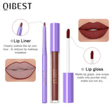 4 Matte Liquid Lipstick With 4 Lipliner Set Long-Lasting Non-Stick Cup Not Fade Waterproof High Pigmented Lipgloss Halloween Kit