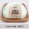 QJH 100% Cotton Yarn, Cotton Baby Sport Weight Yarn, Amigurumi Yarn, Summer Soft Yarn, Crochet/Knitting Yarn - 6 Pcs