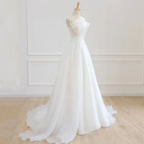 Luxury White Satin Chiffon Strapless Wedding Trailing Dresses for Bride 2024 Elegant Long Prom Evening Guest Party Women Dress