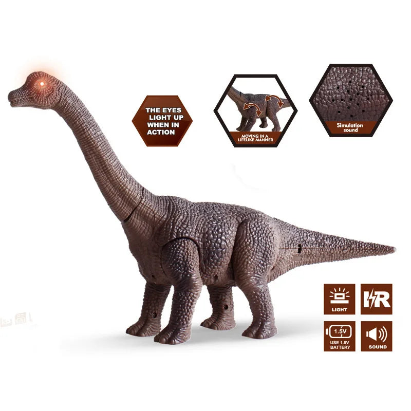 RC Dinosaur Kids Toy Remote Control Dinosaur With Light Electric Toy Radio-Controlled Animal Children Birthday Gift Ankylosaurus