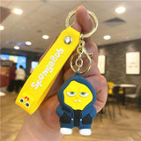 SpongeBob SquarePants Anime Figures Keychain Sandy Patrick Star Squidward Tentacles Bag Keyring Charm Kids Toys Birthday Gifts