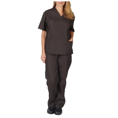 Solid High Quality New Scrub Uniforms Suit Beauty Pet Shop Uniforms Salon Womens Scrub Set Work Wear Scrub Suit Tops + Pants