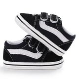 Lovely Newborn Baby Girl Boy Soft Sole Shoe Anti Slip Canvas Sneaker Trainers Prewalker Black White  0-18M