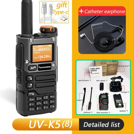 Quansheng UV K5 (8) Walkie Talkie Portable Am Fm Two Way Radio Commutator Station Amateur Ham Wireless Set Long Range Receiver