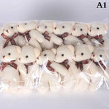 10/12Pcs/Lot Soft Stuffed Bear Plush Toys Mini Teddy Bear Dolls Toy Small Gift for Party Wedding Keychain Bag Pendant Teddy Doll