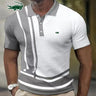 Men's Embroidery Brand Stripe Spliced Polo Shirt Spring/Summer Fashion Casual Outdoor Sports Breathable Short Sleeve T-shirt