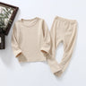 Spring Autumn Fall Winter Boys Girls Kids Cotton Clothes Set Rib Fabric Shirt + Pants Children Loungewear