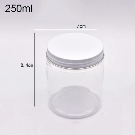 12Pcs Plastic Jar With Lids Clear Cosmetic Refillable Bottles Sample Pot Shampoo Cream Container Travel Accessories 200/250ML