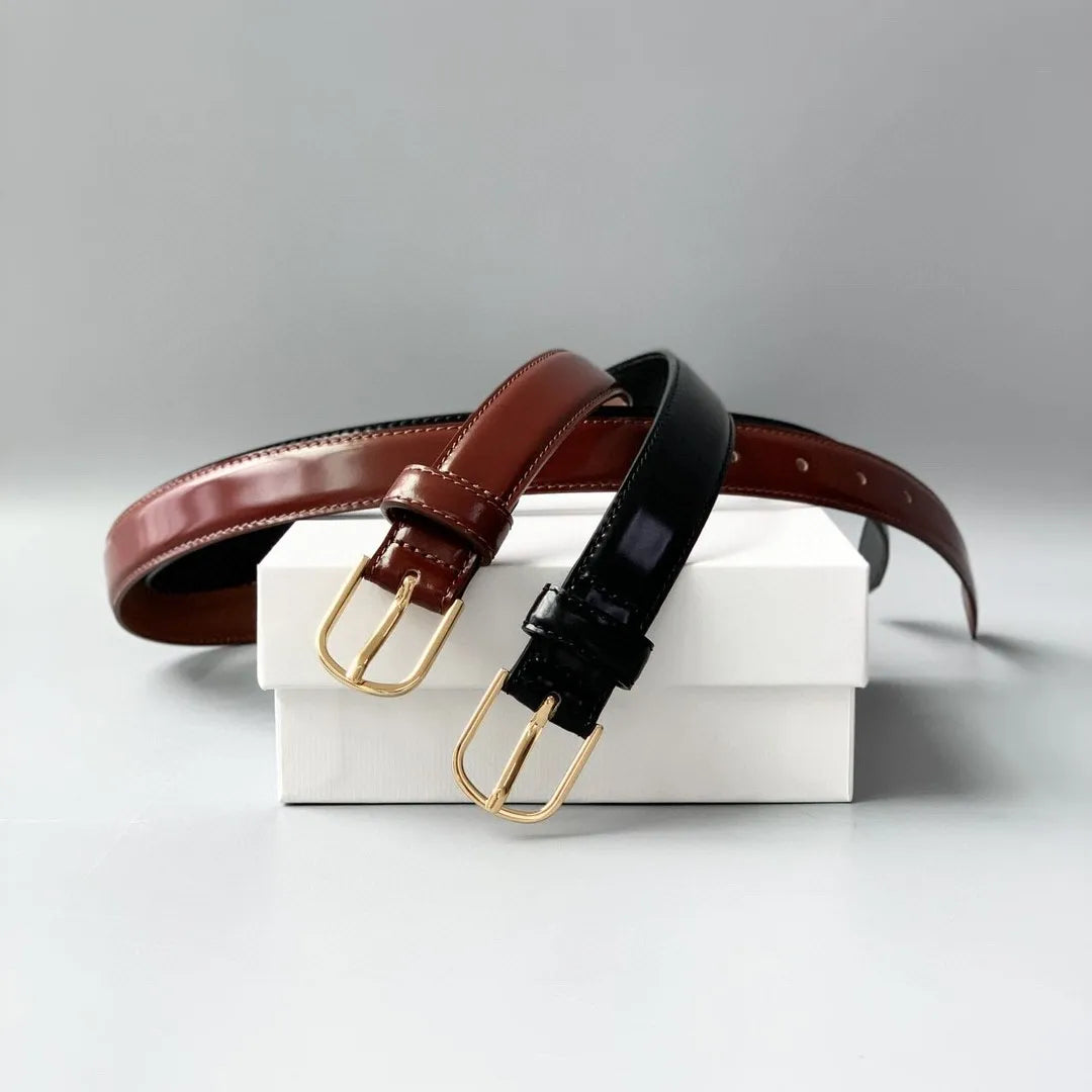 women' s solid color belt  red  black