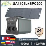 Camping Solar Generator Portable Power Station 2400W 1800W 1000W 600W,ETFE Flodable Solar Panel 100W 200W, LifePo4 Portable Back