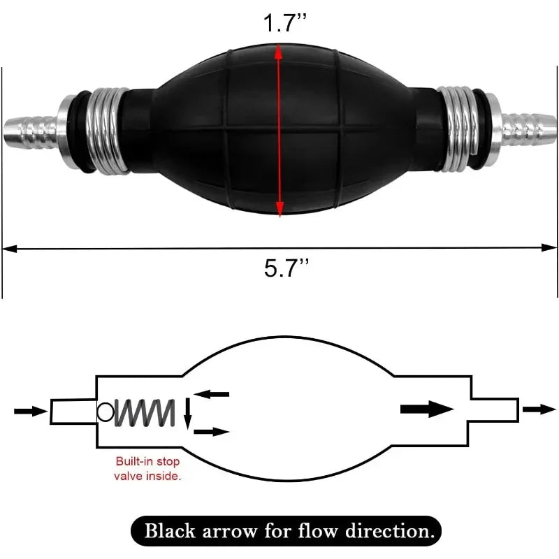 1Pcs Fuel Pump 6mm 8mm 10mm 12mm Rubber Aluminum Hand Fuel Pump Line Hand Primer Bulb All Fuels For Car Boat Marine Outboard