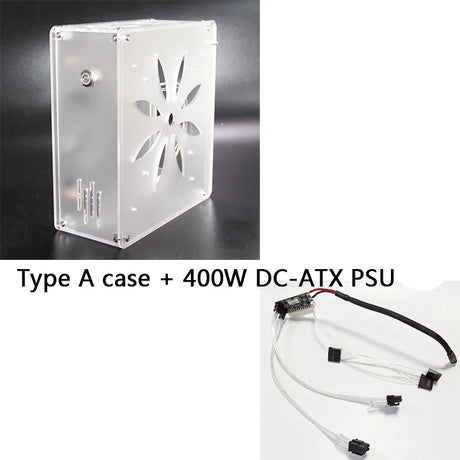 Mini itx computer case Acrylic frosted transparent chassis Personalized key cap switch design supports  Graphics network card