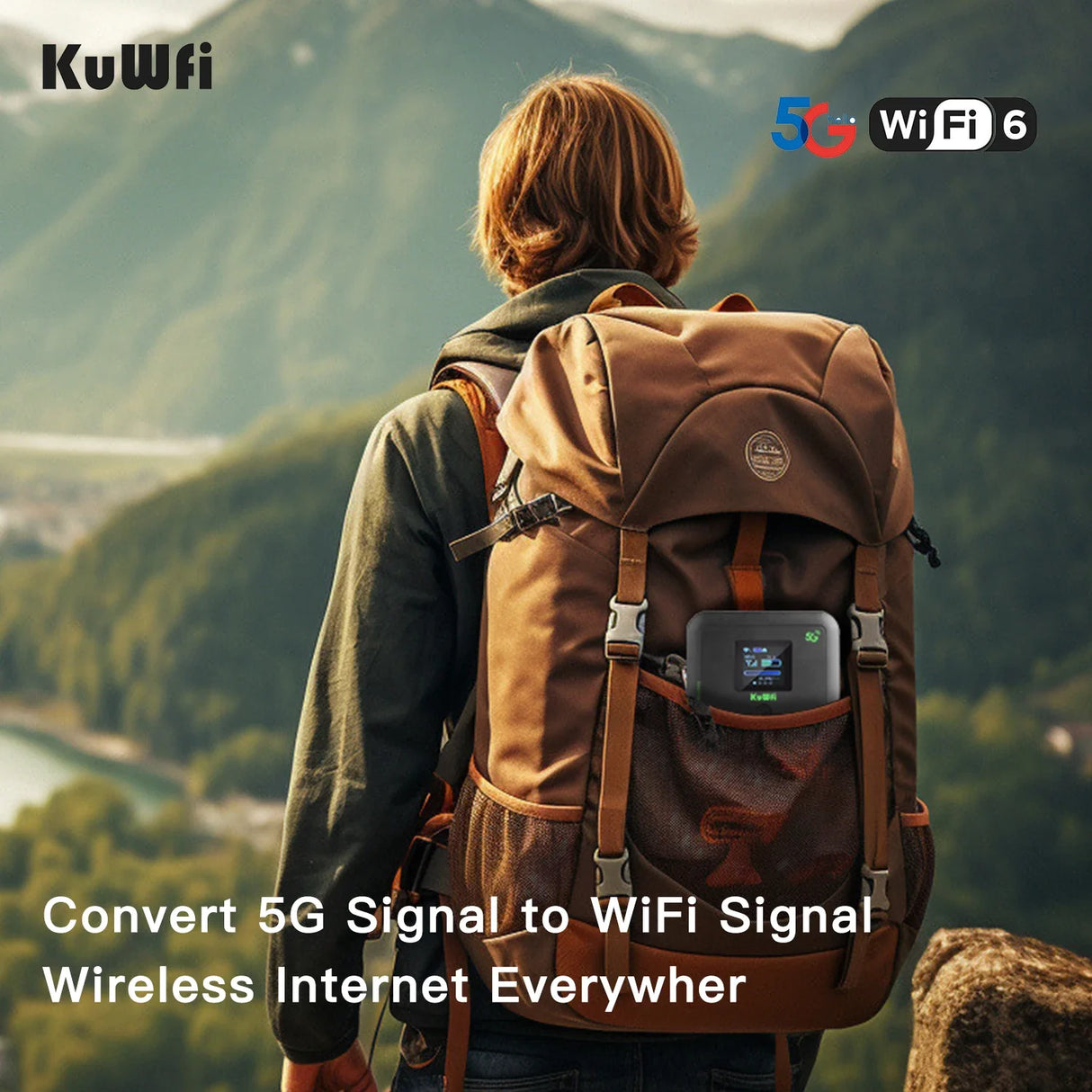 KuWFi 5G Wifi Router 1800Mbps MiFi Dual Band 2.4Ghz&5.8Ghz Wireless Router Protable Mobile 4G Hotspot With Gigabit LAN Port