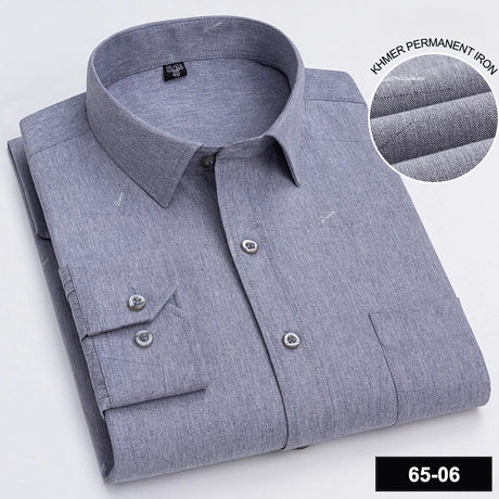 65%cotton plain shirts for men slim fit formal shirt white vintage designer clothing soft office long-sleeve tops New in shirt