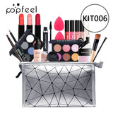 POPFEEL All In One Makeup Set (Eyeshadow, Ligloss, Lipstick, Brushes, Eyebrow, Concealer, Highlight) Cosmetic Bag Eye Shadow Kit