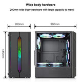 Power Train ES280 ATX Case Computer Competitive Game Chassis RGB Colorful Light Bar Support 240 Water Cooled 8-Fan Position Case