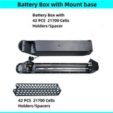 70 pcs 18650 cells Ebike Battery Box 36v 48v 52v Reention Kirin Side Open Release Electric Bike Battery Case with Cells Holder