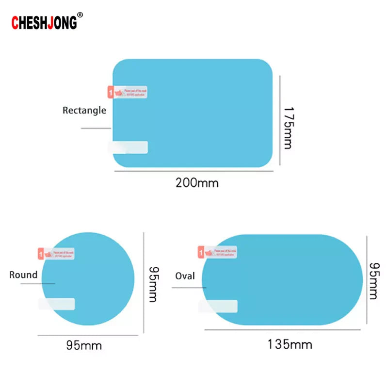 2PCS/Set Car Rearview Mirror Window Anti Fog Clear Film Anti-Light Car Mirror Protective Film Waterproof Rainproof Car Sticker