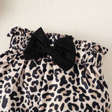 0-2-year-old newborn baby girl black long-sleeved shirt with leopard print trousers fashion suit