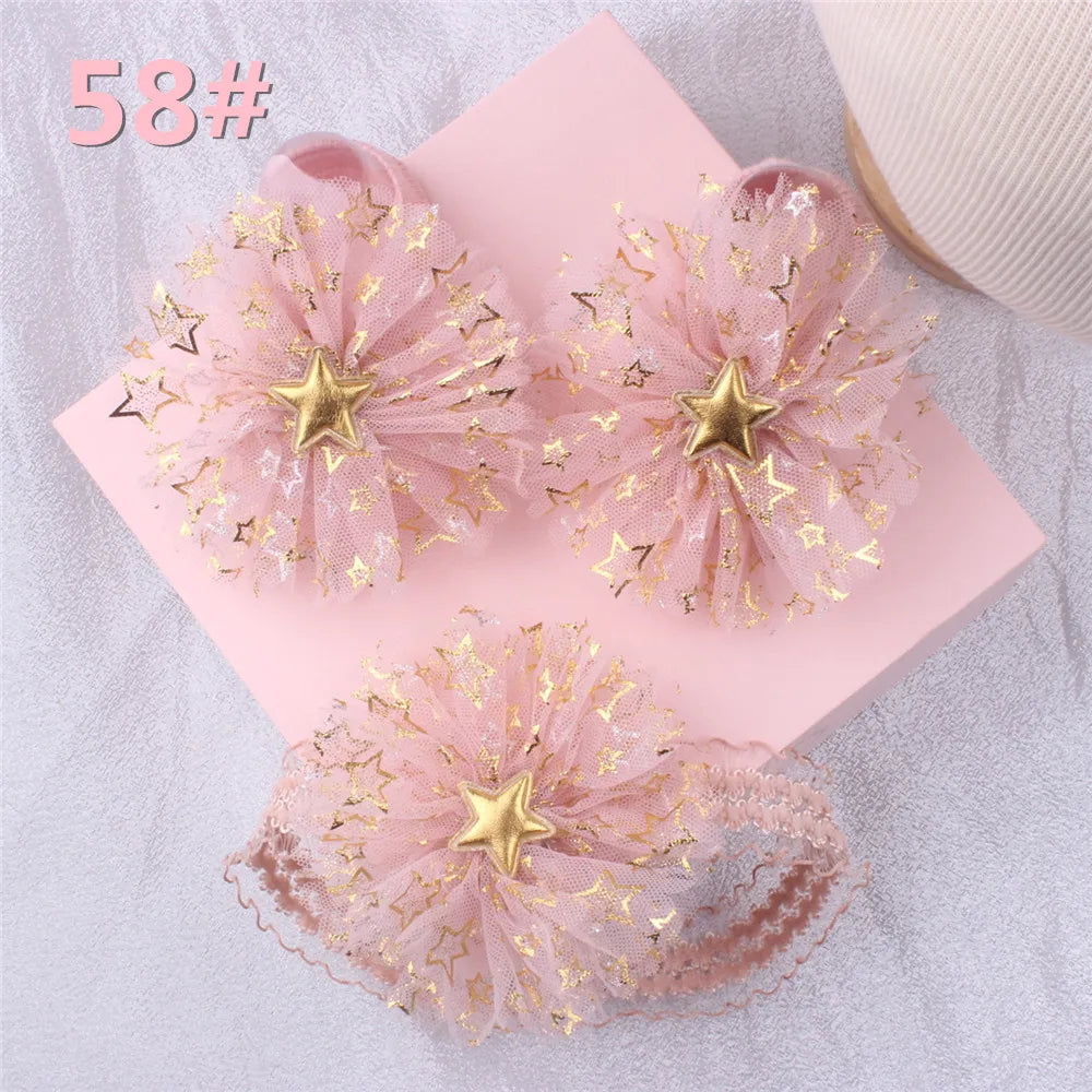 1 Set Cute Gift Bow Flowers Baby Girls Headband Socks Cartoon Animal Bow Newborn Girls Hair Band Kids Headwear Hair Accessories