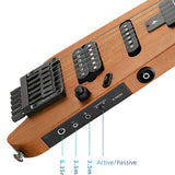 Headless Electric Guitar Professional Silent Travel Mahogany 2 Colors Sunset Play in Everywhere Smart Guitarra