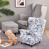 Floral Printed Wing Chair Cover All-inclusive Wingback Armchair Covers Stretch Washable Single Sofa Slipcovers Living Room Child