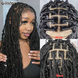 32 Inch Boho Full Lace Front Wig Knotless Box Braided Wig With Baby Hair Natural Looking Synthetic Twisted Braided Wig For Women