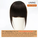 Human Hair Bangs 3 Clips 3D Blunt Cut Natural Hair Bangs OverHead Clip In Hair Extensions Non-Remy 2.5"x4.5" Black Brown Blonde