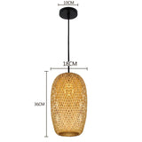 Bamboo Pendant Lamp Hand Knitted Chinese Style Weaving Hanging Lamps 18/19/30cm Restaurant Home Decor Lighting Fixtures