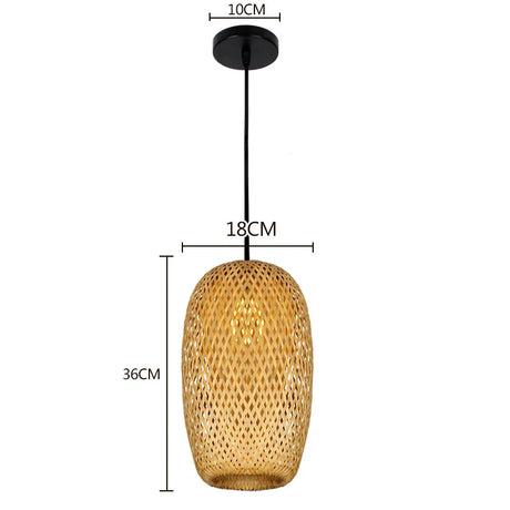 Bamboo Pendant Lamp Hand Knitted Chinese Style Weaving Hanging Lamps 18/19/30cm Restaurant Home Decor Lighting Fixtures