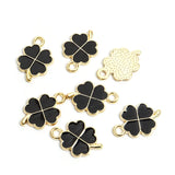 Dopamine Four-leaf Clover Enamel Charms 20pcs DIY Necklace Bracelet Earrings Keyring Amulet Pendants Creative Gift Accessories