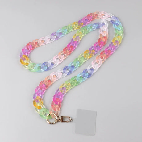 FishSheep 12 Colors Frosted Acrylic Chain Crossbody Phone Lanyard Rope for Women Portable Mobile Anti-lost Cell Phone Link Strap