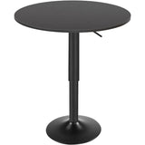 HOOBRO Bar Table, Height-Adjustable Round Pub  27-35.4 Inches, Cocktail  with Base, Modern Style, Suitabl