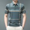 Fashion Polo Shirt Men Casual Stripe Polo T Shirt Loose Thin Male Polos Shirts Tee Tops