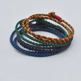 Handmade Tibetan Buddhist Double Layer Lucky Charm Tibetan Thread Bracelets & Bangles for Women Men Knot Budda Rope Bracelet