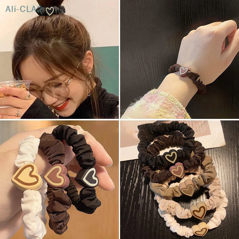 1PC New Korean Style Love Hair Ties Cute Big Ear Rabbit Head Rope Women High Elastic Hair Accessories Girl Daily Decoration