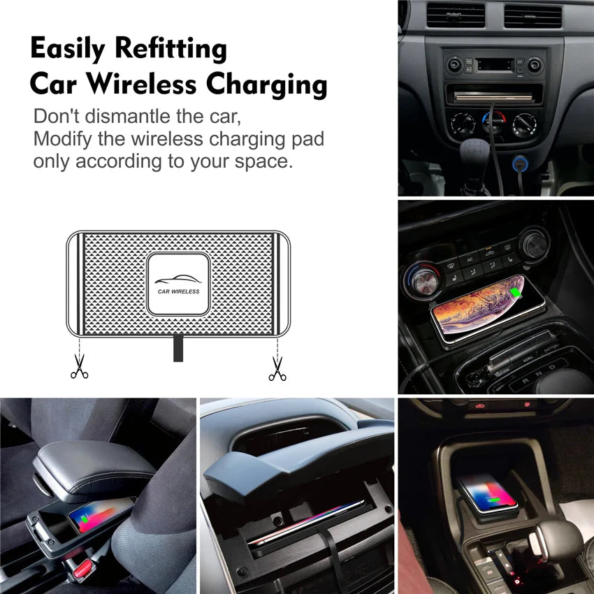 30W Wireless Charger Car Silicone Pad Stand for iPhone 14 13 12 X Xiaomi Samsung Huawei Mobile Phone Fast Car Wireless Charging