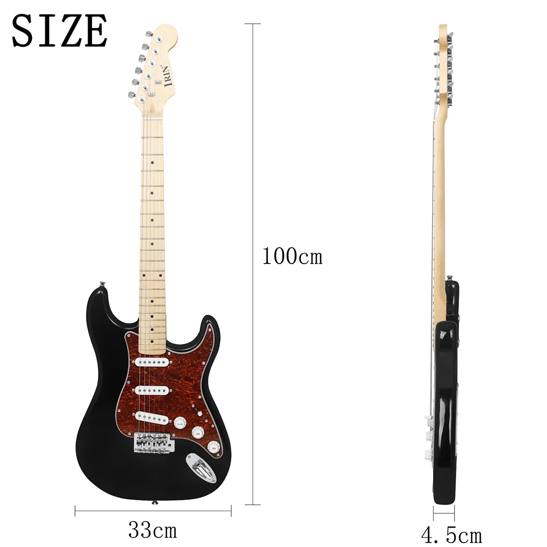 IRIN 39 Inch Electric Guitar 22 Frets Basswood Body Professional ST Electric Guitar Set with Case Guitar Accessory for Practice