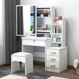 Dressing Table Length Drawers Amp Stool  Bedroom Small Apartment Simple Modern Sliding Mirror Simple Storage Cabinet Furniture