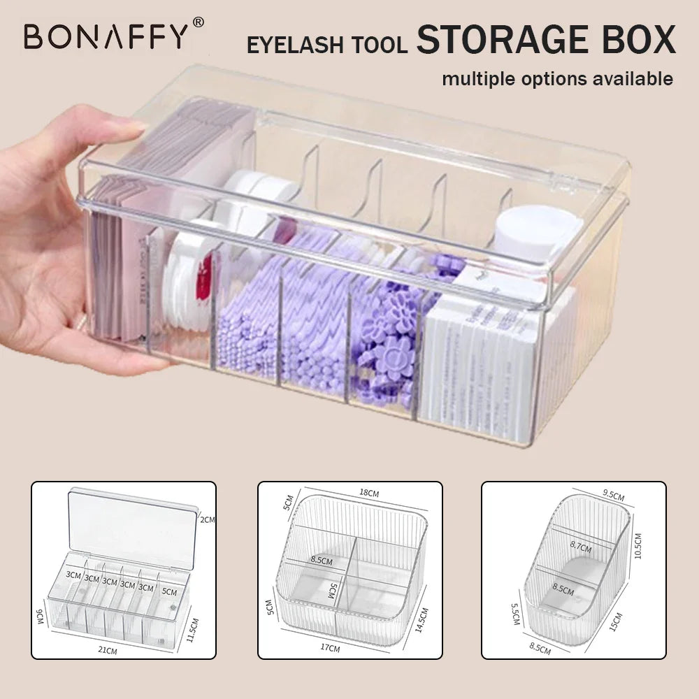 Storage Box for False Eyelashes Extension Tools Container Acrylic Eye Patches Tape Lashes Accessories Makeup Tool Organizer