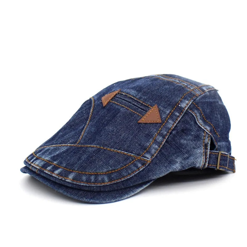 Fashion Cowboy Hats for Men's Summer Visors Cap Casual Men Cotton Berets Hat France Flat Cap Unisex Denim Newsboy Caps