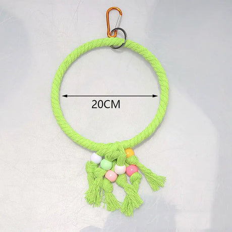 Pet Bird Toys Parrot Swing Rings Toy Colorful Cotton Rope Rings Bird Supplies Cotton Rope Toy Bird Cage Accessories Decor